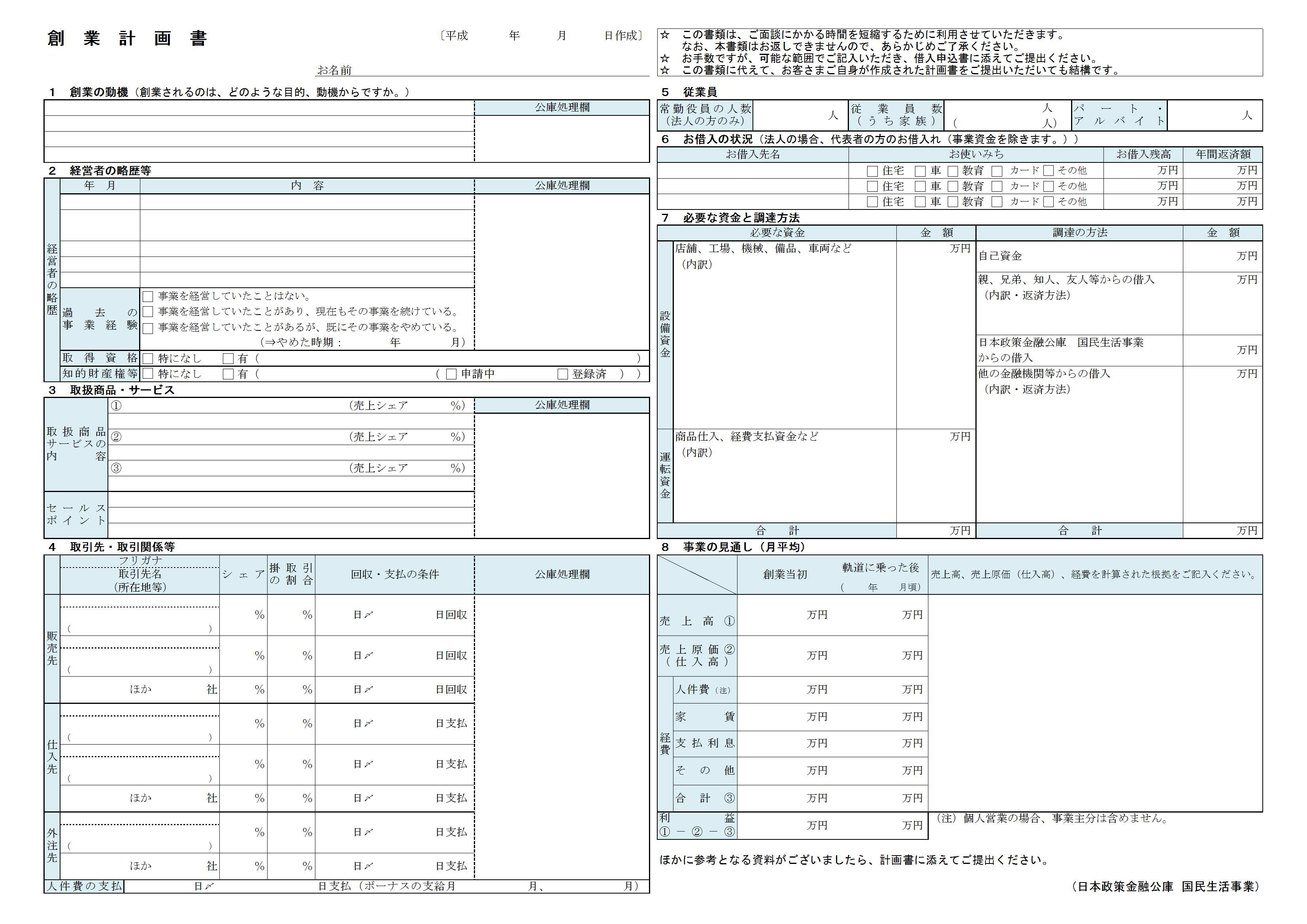 創業融資で気をつけること（創業計画書について）｜東京都中央区日本橋
